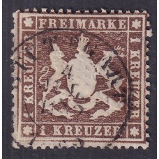 ALEMANIA 1859 ESTADO DE WURTTEMBERG Yv 16a ESTAMPILLA MUY RARA Y DE GRAN CALIDAD 300 €